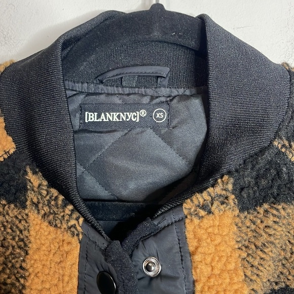 Blank NYC | Checkered Fleece Jacket Insulated Size XS NWT - Picture 4 of 7